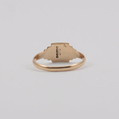 Vintage 9ct Gold Initial 'A' Rectangular Signet Ring, 1973