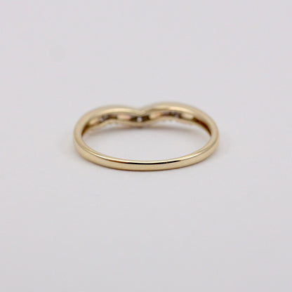 Pre-owned 9ct Gold Opal and Diamond Wishbone Ring, 2002