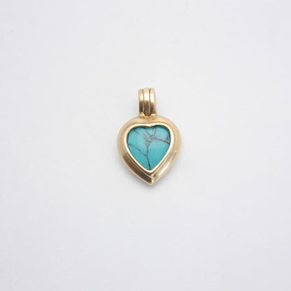 Pre-owned 9ct Gold Heart Pendant + 7 Interchangeable Gemstones
