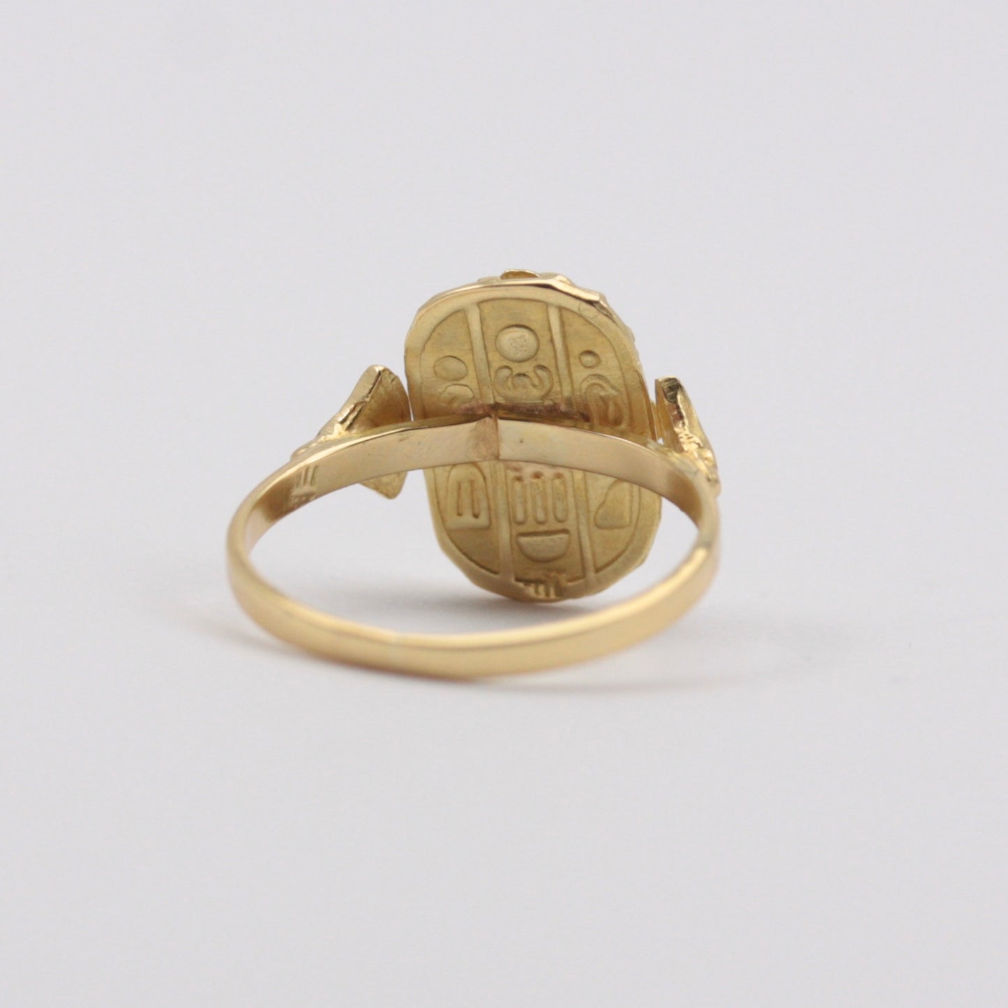 Vintage 18ct Egyptian Gold Scarab Beetle Ring, 1946 - 47.