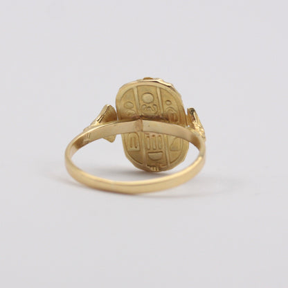 Vintage 18ct Egyptian Gold Scarab Beetle Ring, 1946 - 47.
