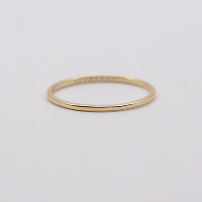 Pre-owned Skinny 9ct Gold Band with Diamonds