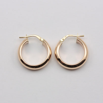 Pre-owned 9ct Gold Chunky Plain Hoop Earrings, Medium