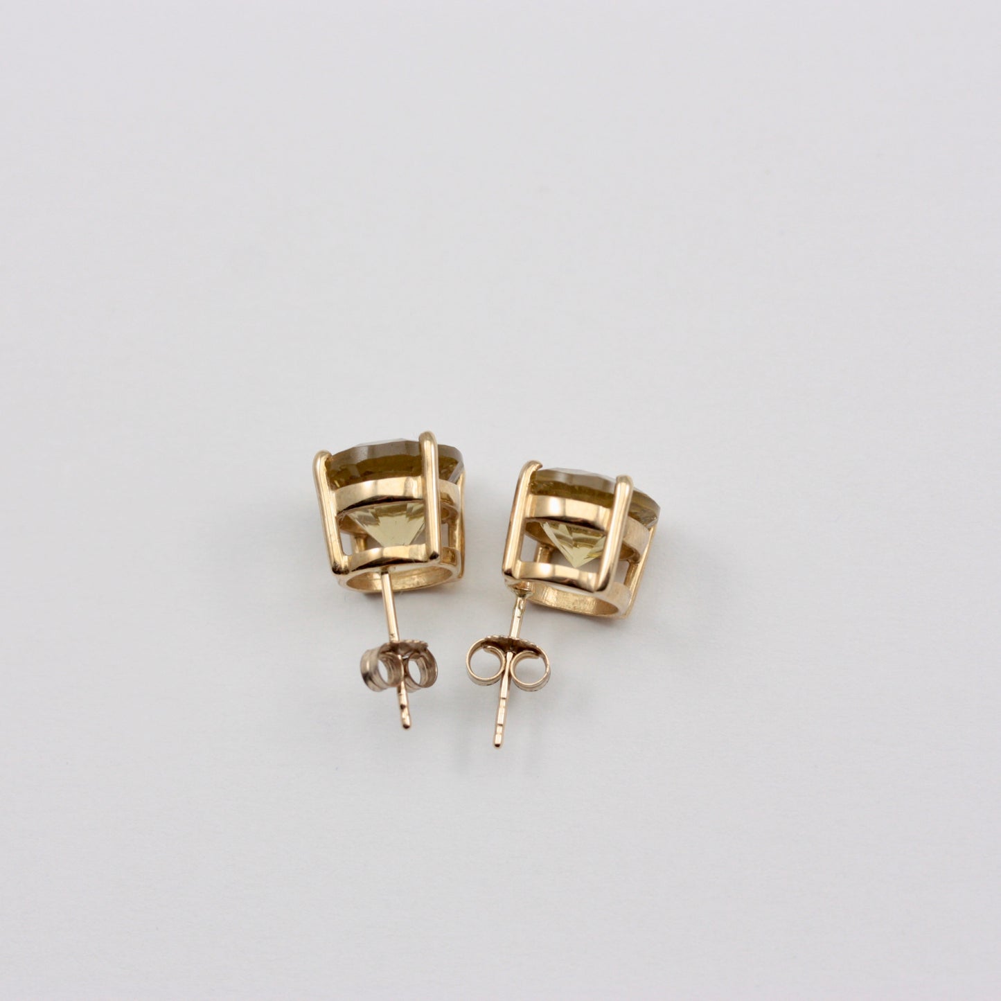 Pre-owned 9ct Gold Citrine Stud Earrings, 10mm, Modern