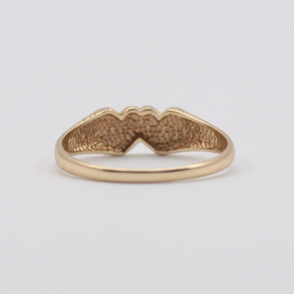 Vintage 9ct Gold Double Heart Ring, 1988