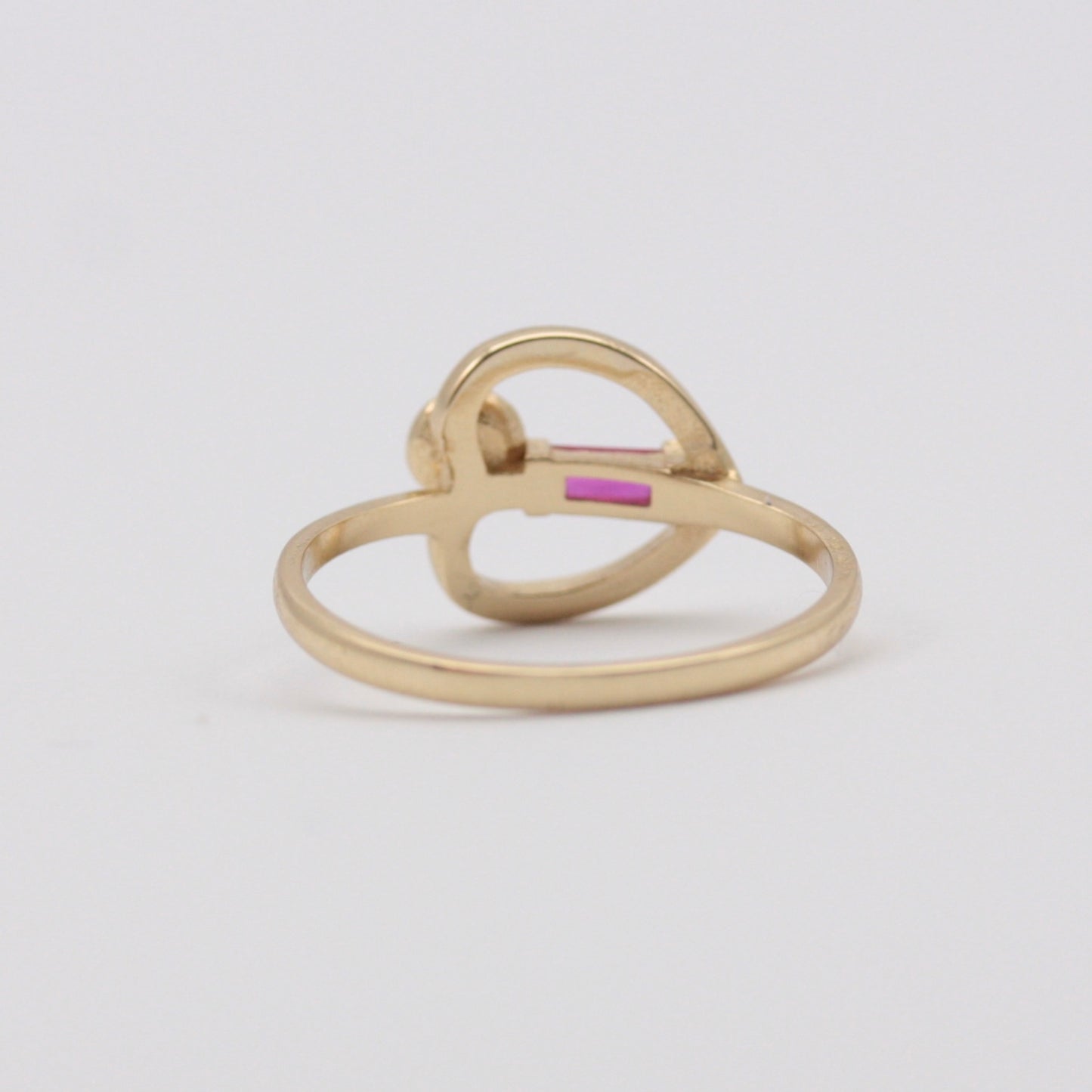 Modern 14K Gold Pink Topaz Art Nouveau Style Ring, 2019
