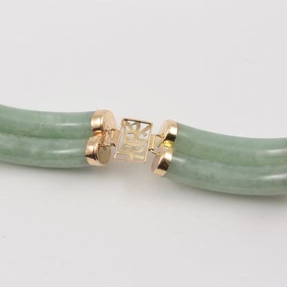 Vintage 14K Gold Green Jade Bracelet, 1999