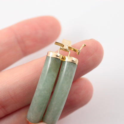 Vintage 14K Gold Green Jade Bracelet, 1999