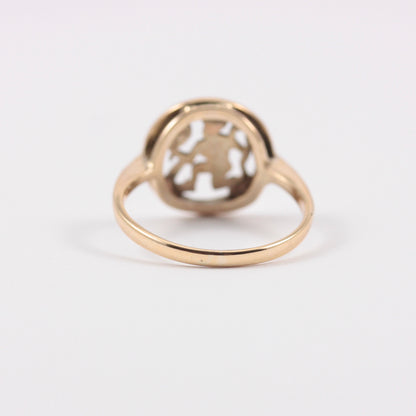 Vintage 9ct Gold Virgo Zodiac Ring, 1972