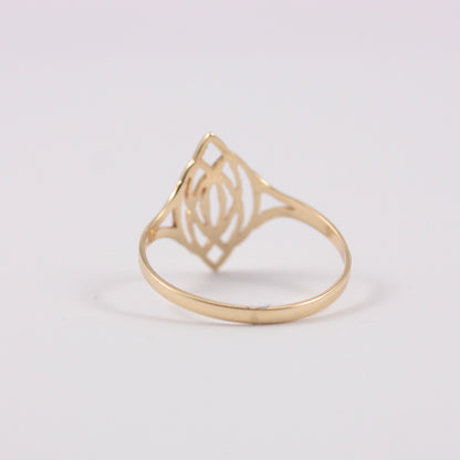 Dainty Vintage 9ct Gold Navette Openwork Ring