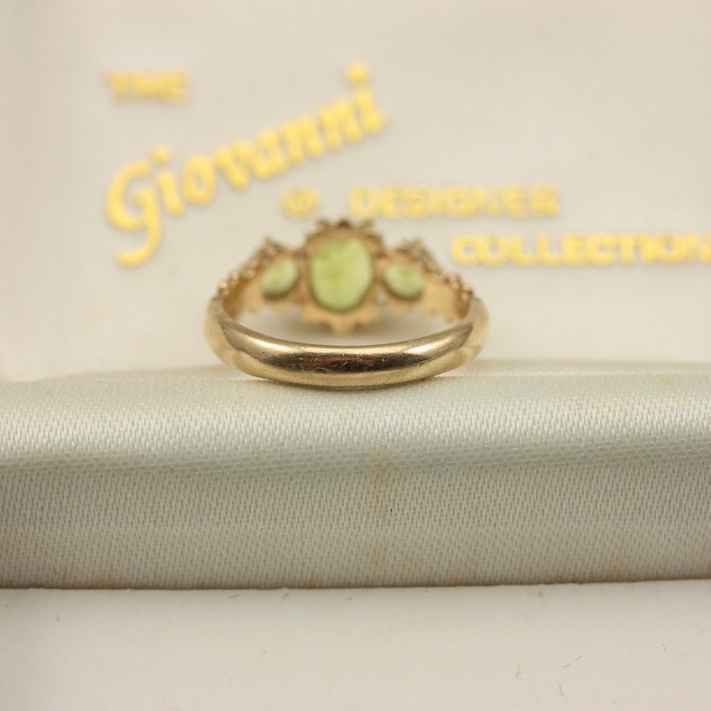Vintage 9ct Gold and Peridot 3 Stone Ring, 1990
