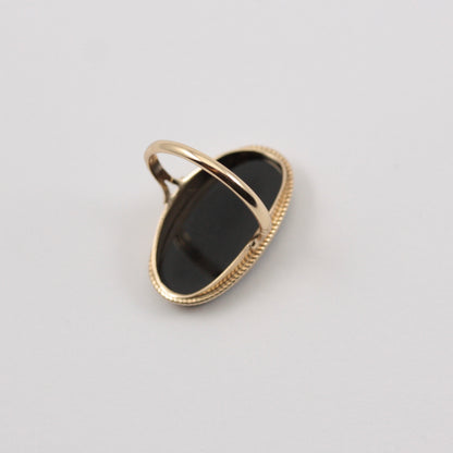 Vintage 9ct Gold and Black Onyx Statement Ring