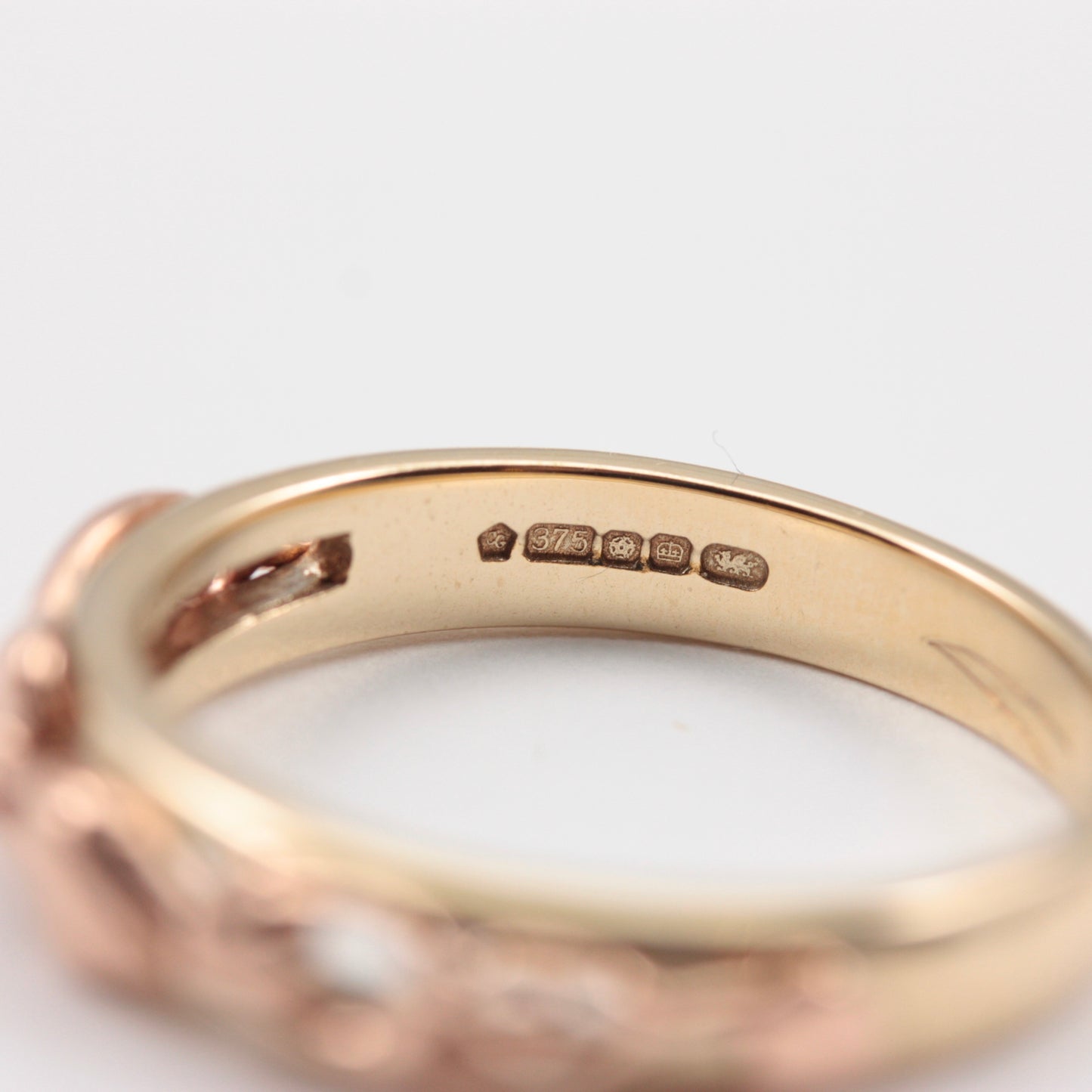 Pre-owned 9ct Rose and Yellow Welsh Gold 'Tree of Life' Ring