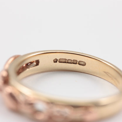 Pre-owned 9ct Rose and Yellow Welsh Gold 'Tree of Life' Ring