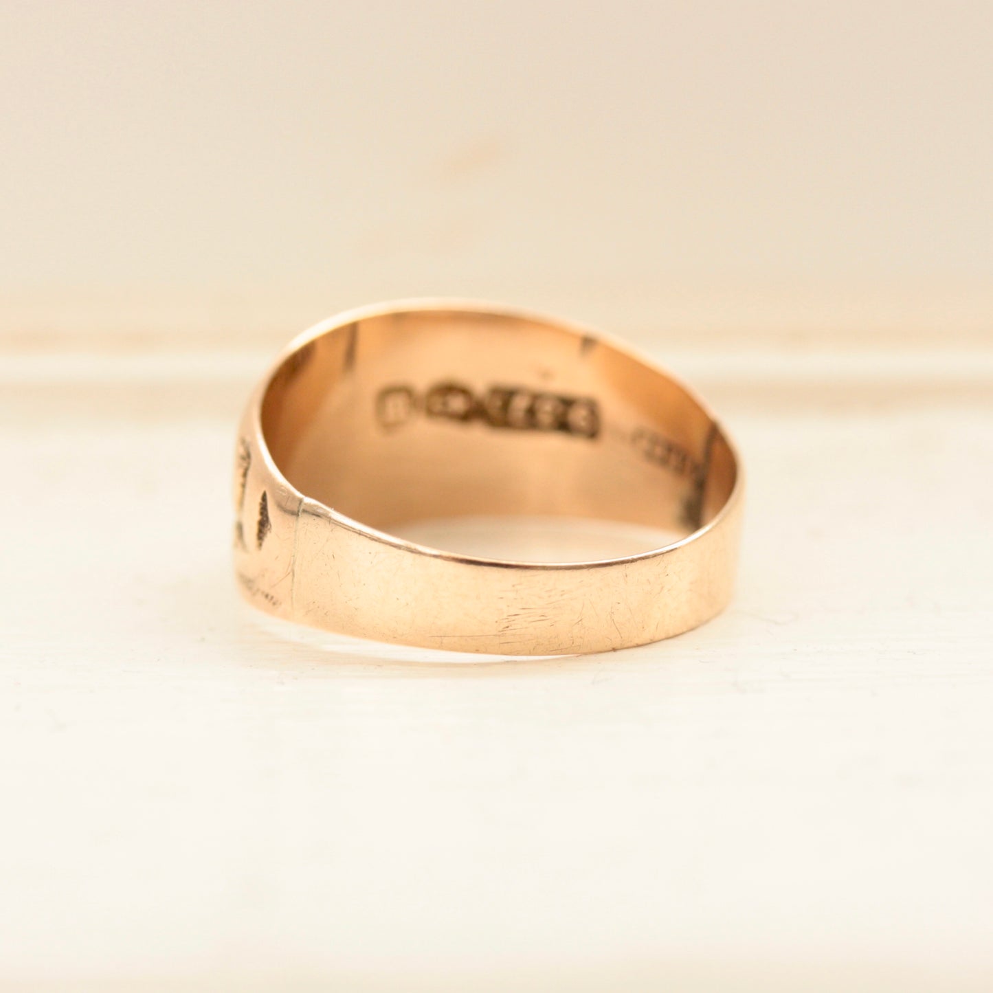 Antique Victorian 9ct Gold 'I CLING TO THEE' Ring, 1896