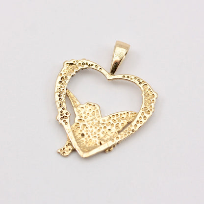 Late Vintage 9ct Yellow and White Gold Fairy Heart Pendant