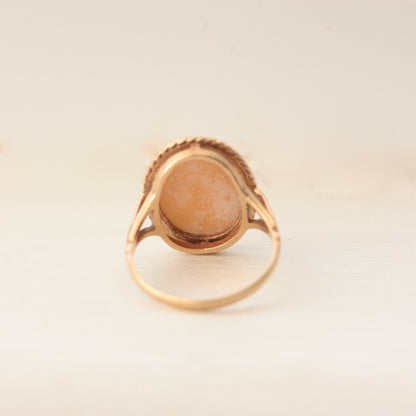Vintage 9ct Gold Three Graces Cameo Ring, 1974