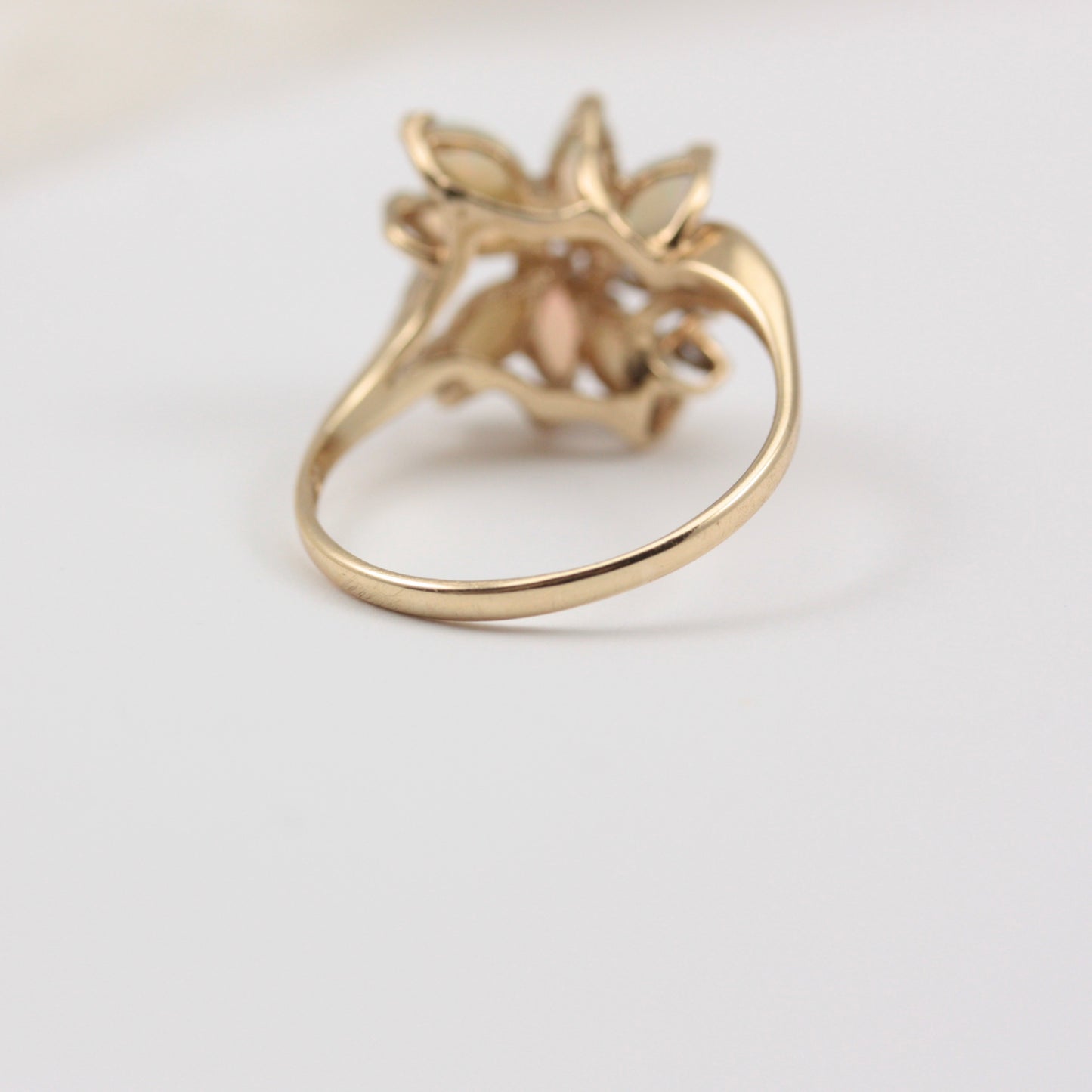 Vintage 9ct Gold Opal and Diamond Cluster Ring, 1992