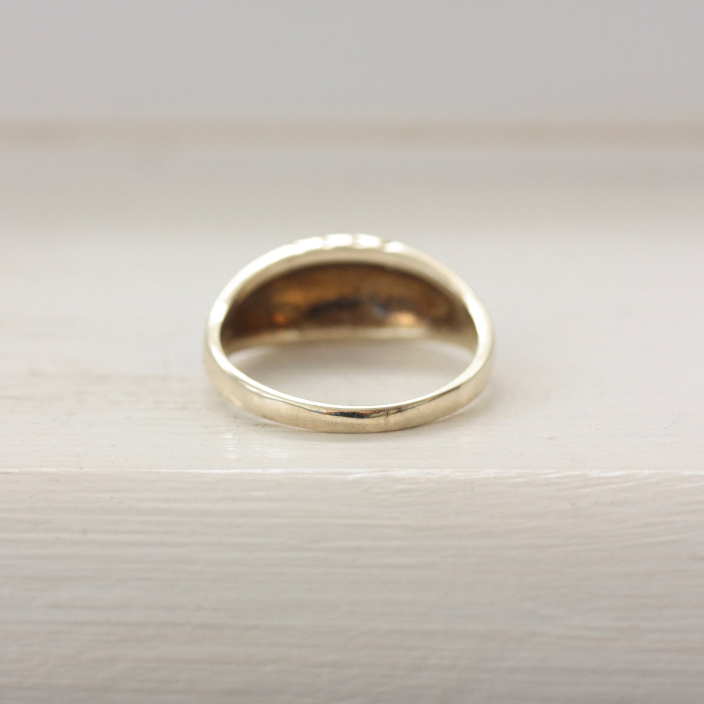 Vintage 9ct Gold Opal and Blue Enamel Ring, 1978