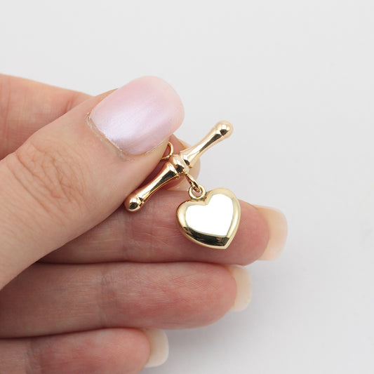 pre-owned 9ct gold t-bar pendant
