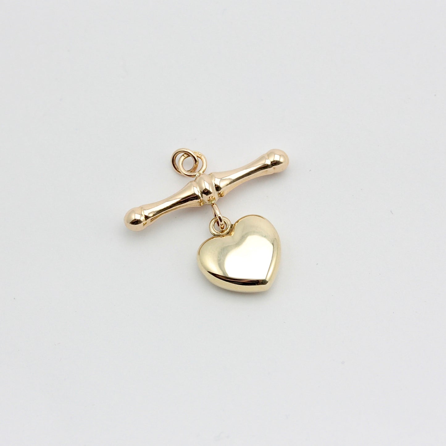 Pre-owned 9ct Gold T-Bar and Heart Pendant