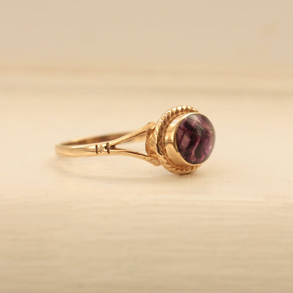Vintage 9ct Gold Blue John Ring, 1984