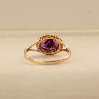 Vintage 9ct Gold Blue John Ring, 1984
