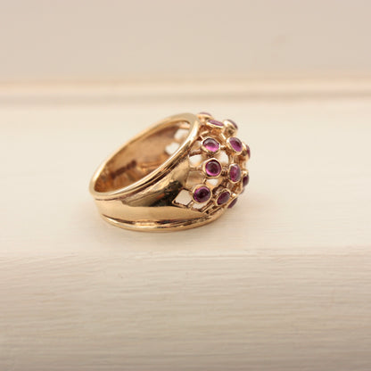 vintage 1960s domed ruby ring