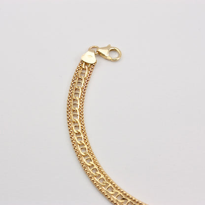 Pre-owned 9ct Gold Anchor and Popcorn Chain Bracelet