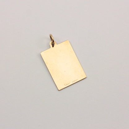 Vintage 9ct Gold 'SWEET 16' Etched Plaque Pendant, 1995
