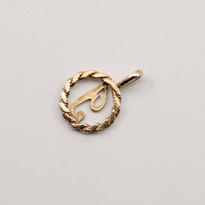 Small Vintage 9ct Gold Letter 'J' Initial Pendant