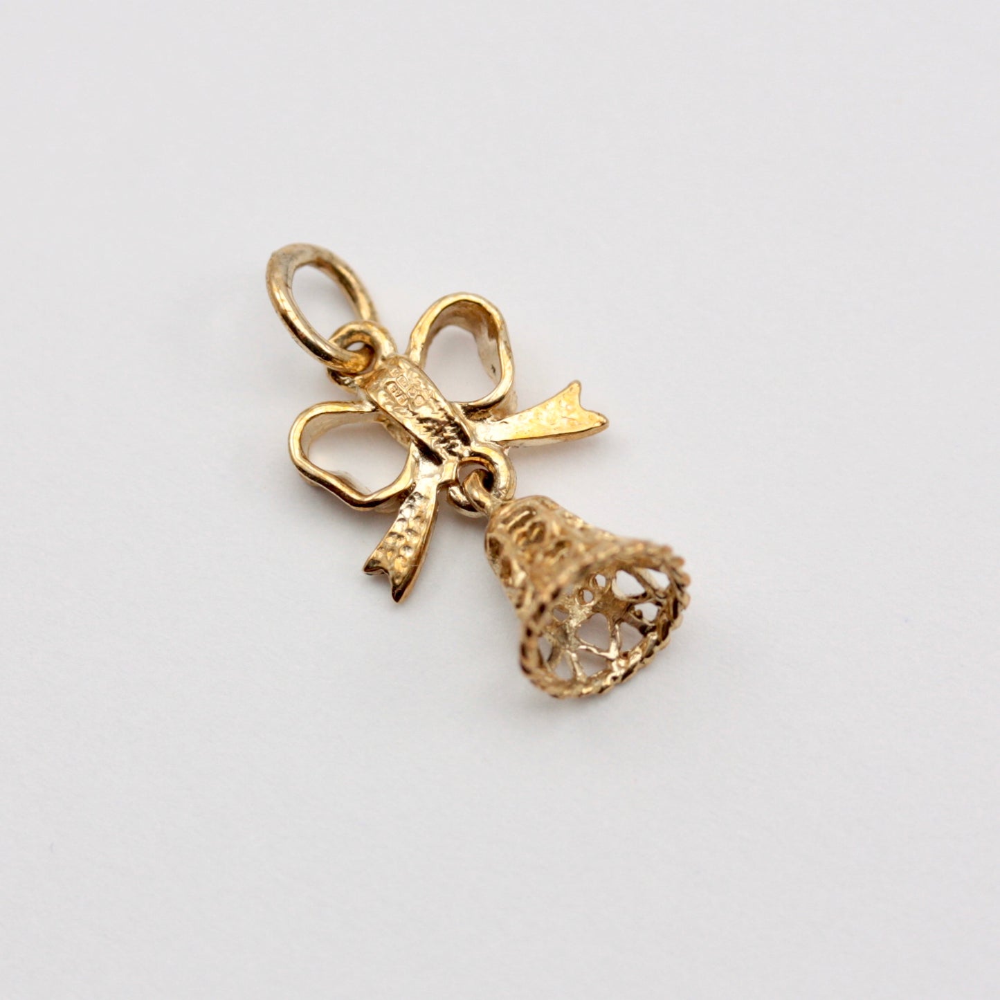 Vintage 9ct Gold Christmas Bell Charm, 1979