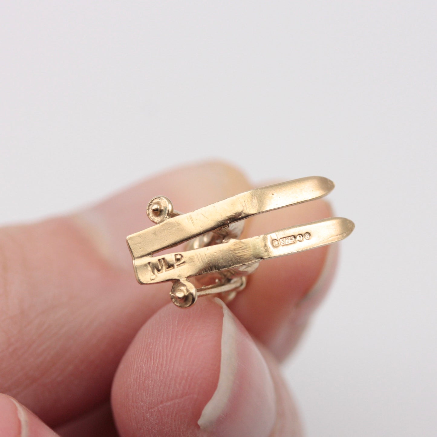 Vintage 9ct Gold Skier Charm, 1966