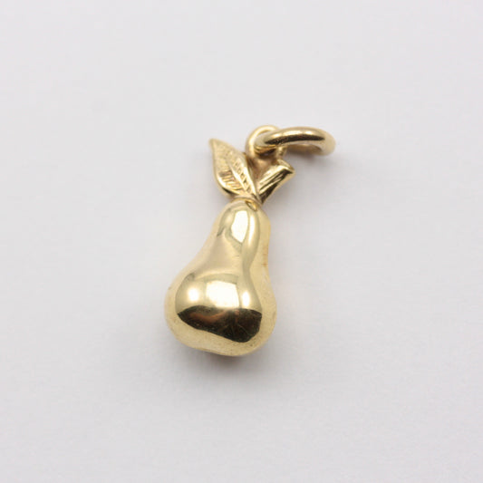 Vintage 9ct Gold Pear Charm, c1970s