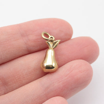 Vintage 9ct Gold Pear Charm, c1970s