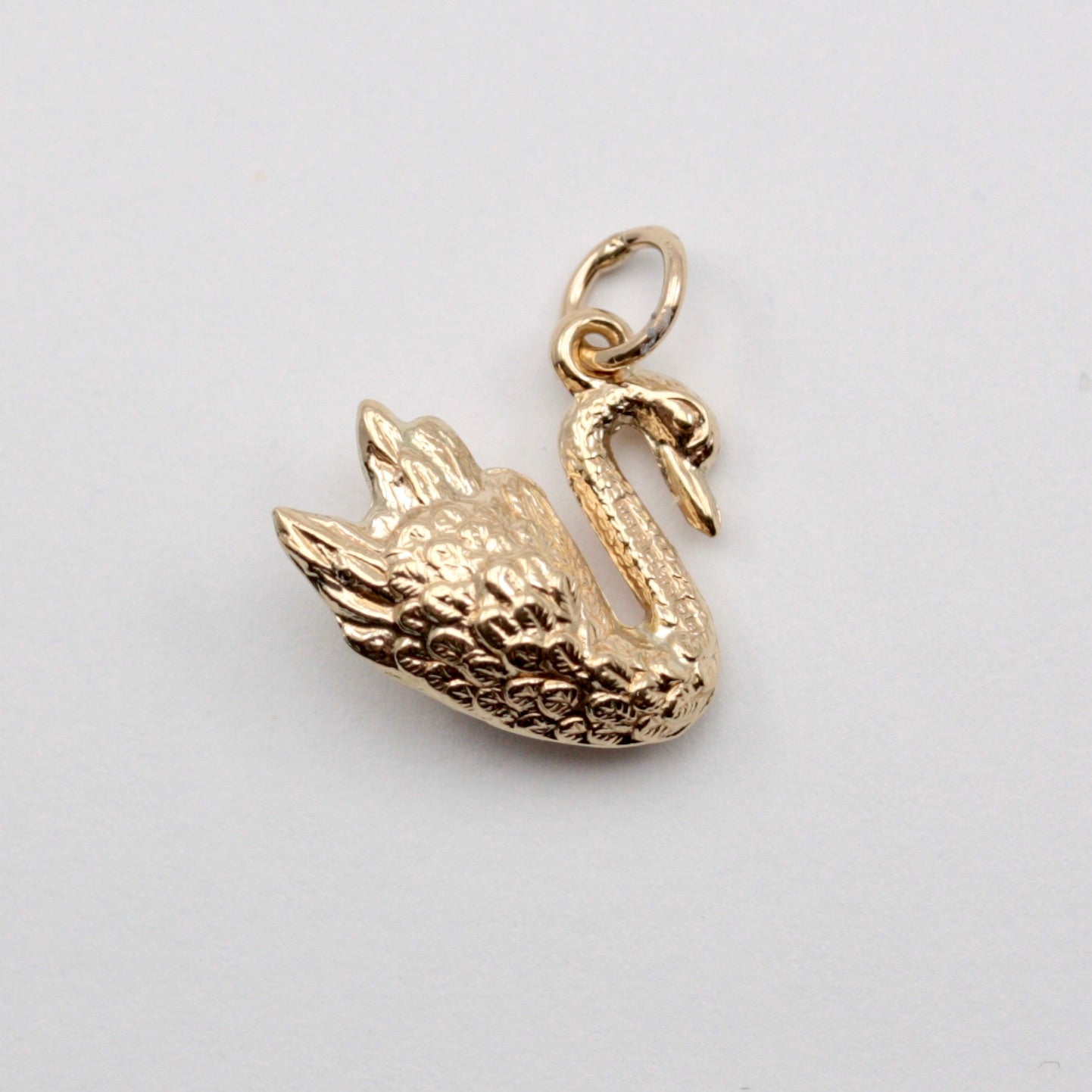Vintage 9ct Gold Swan Charm, 1975