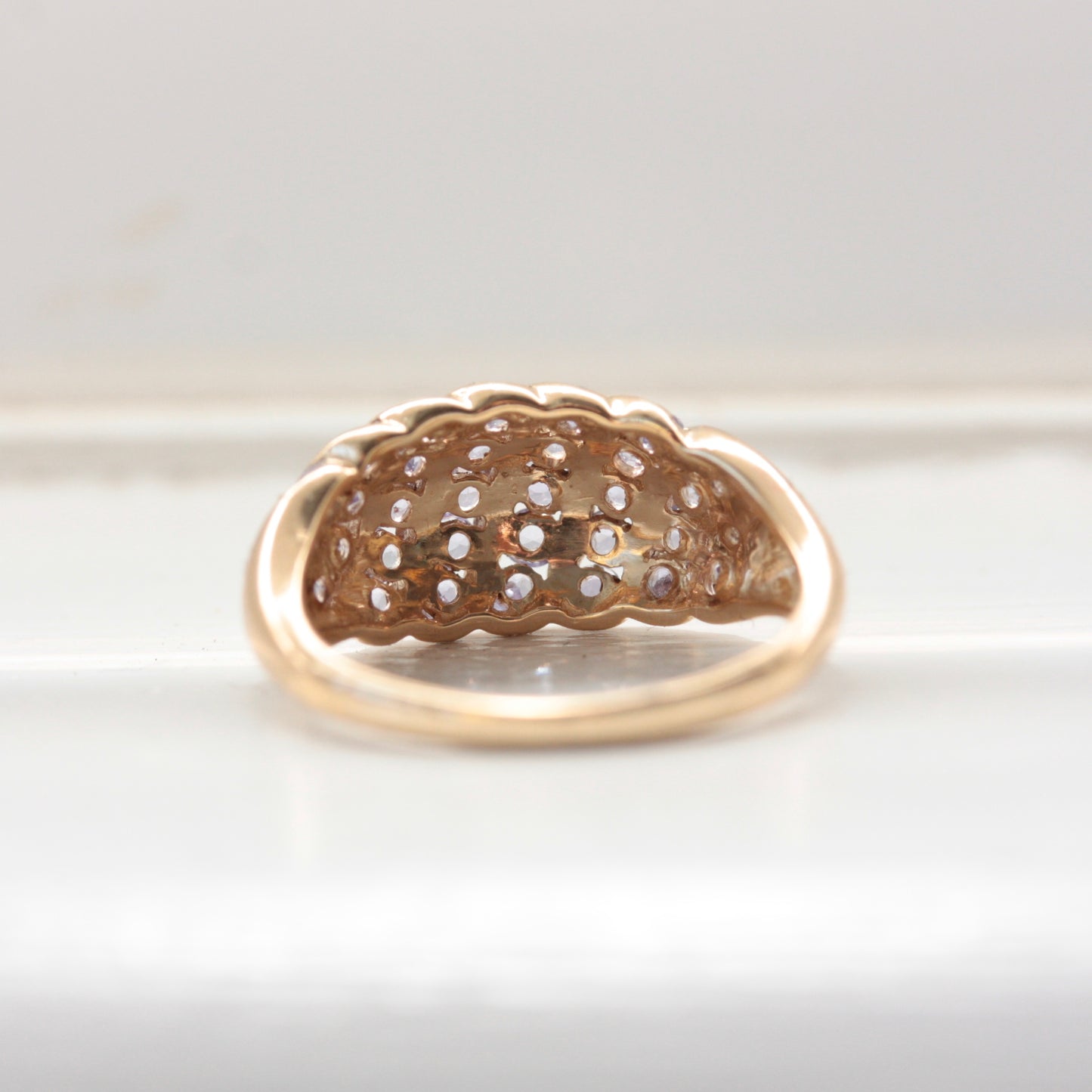 Vintage 9ct Yellow Gold Tanzanite Domed Ring