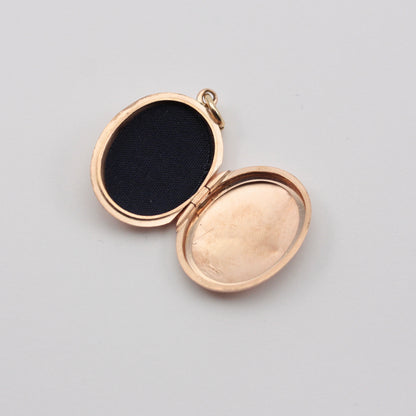 Antique 9ct Gold Fully Engraved Locket with Star Set Pearl, 1903