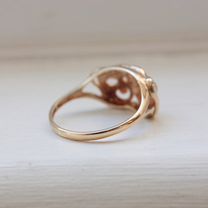Vintage 9ct Gold Theatre Masks Ring, 1994