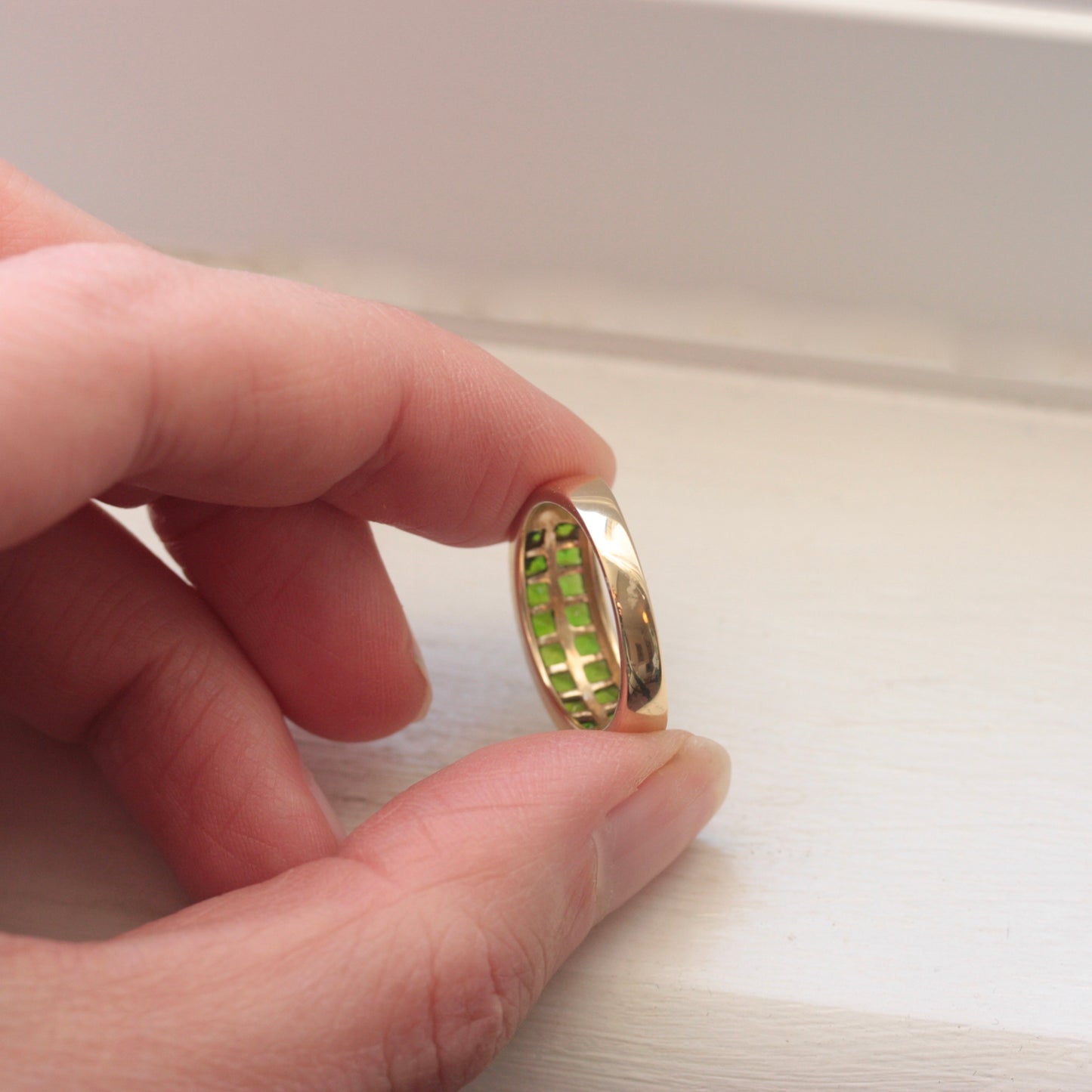 Pre-owned 9ct Gold Chrome Diopside Band Ring, 2005