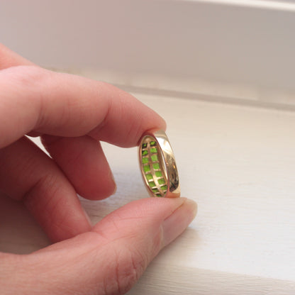 Pre-owned 9ct Gold Chrome Diopside Band Ring, 2005