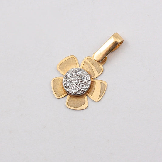 pre-owned 18ct gold daisy pendant