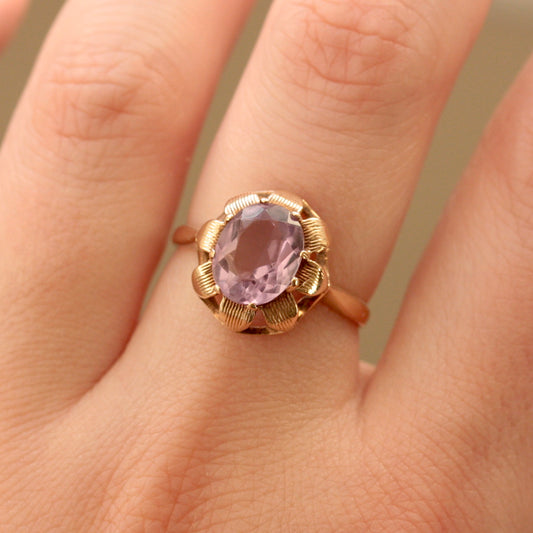 vintage 9ct gold flower ring