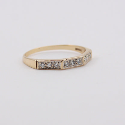 Vintage 9ct Gold Spinel Angle Front Band Ring, c1970s