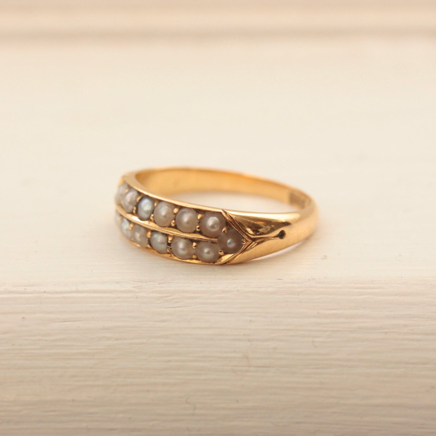 Victorian 18ct Gold Seed Pearl Ring, 1887
