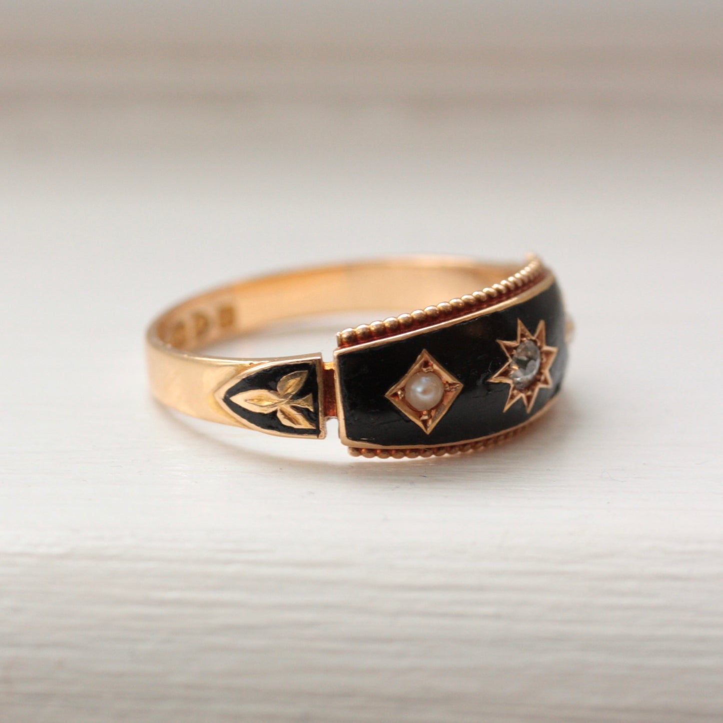 edwardian enamel mourning ring