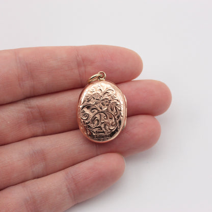 forget me not 9ct gold engraved locket