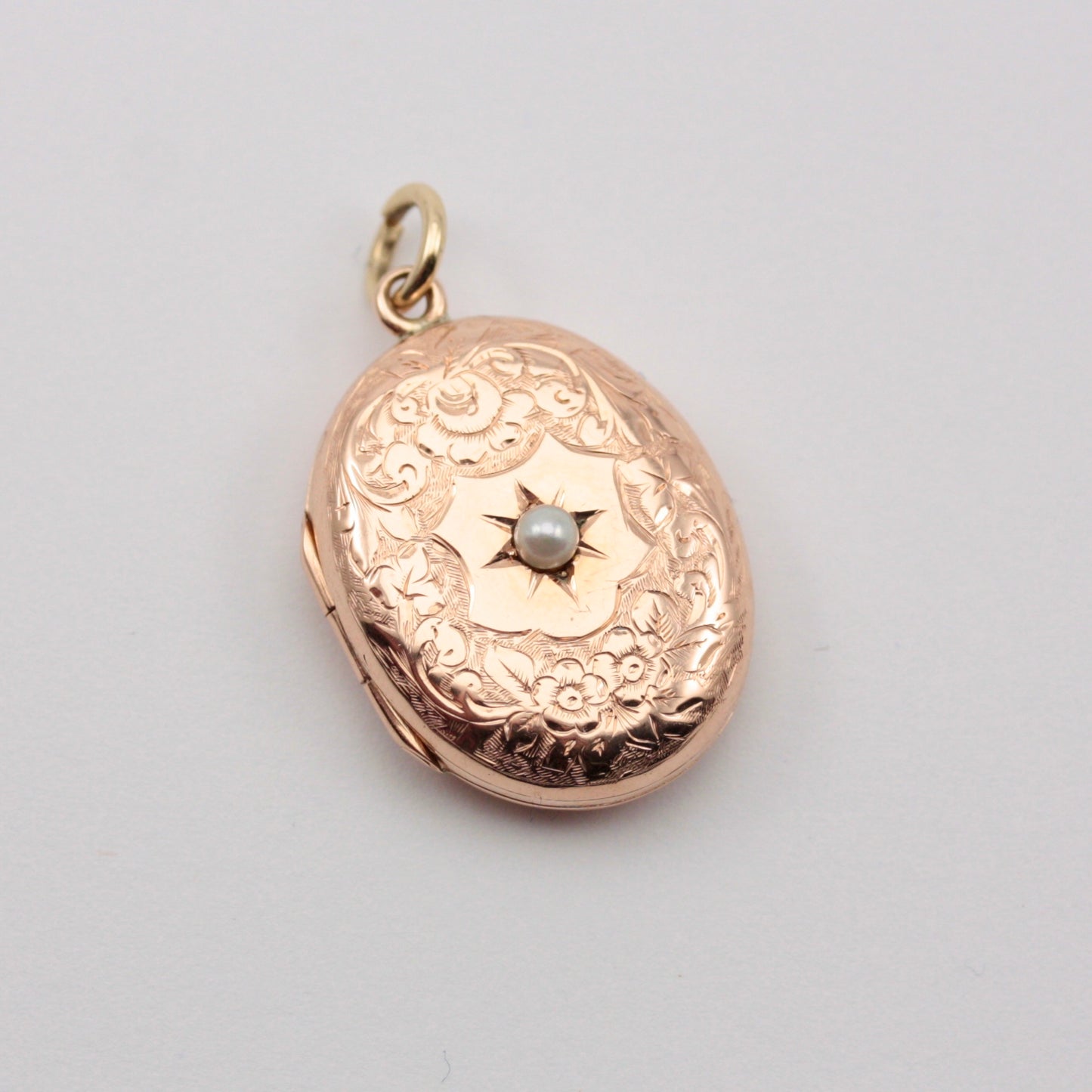 edwardian 9ct gold pearl locket