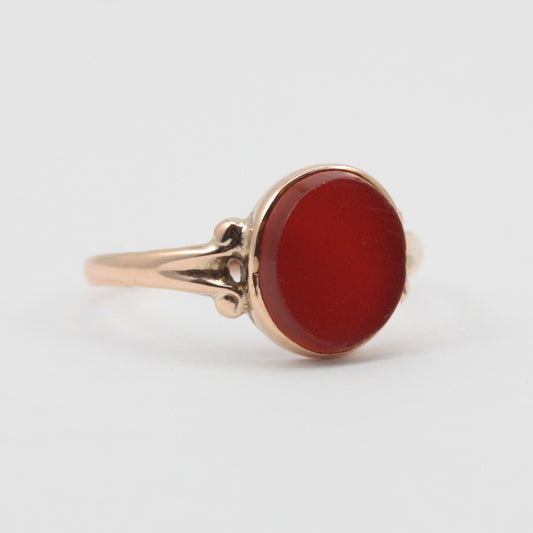 Antique 9ct Gold Carnelian Ring, 1918