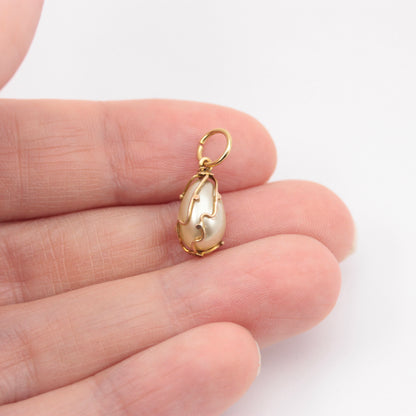antique 9ct gold pearl pendant